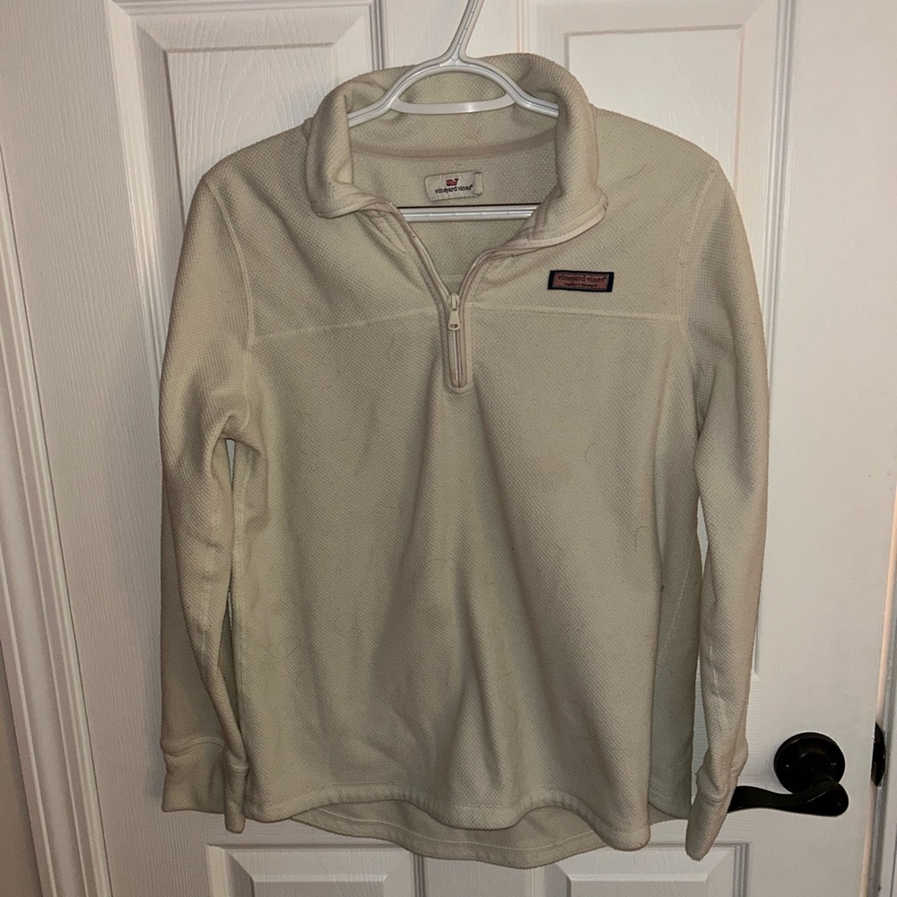 Vineyard Vines Cream Quarter-Zip Pullover